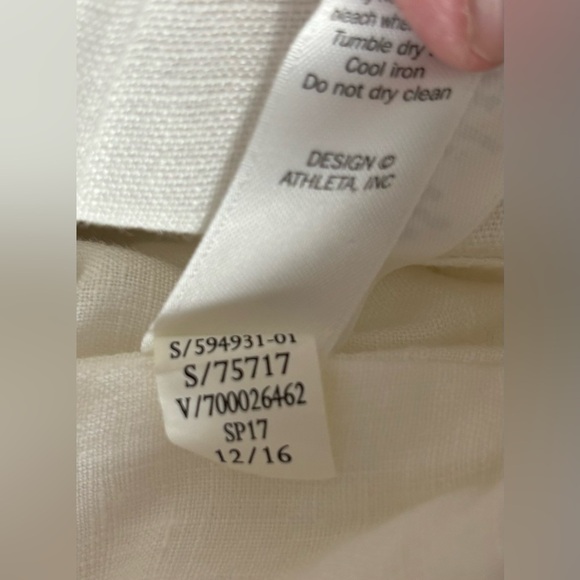 Athleta Linen High Neck Long Sleeve Lightweight Jacket White Size XS 0204 - Picture 10 of 11